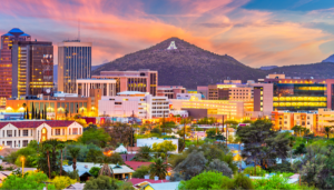The cityscape of Tucson.